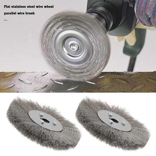 Image of ECSiNG 2Pcs Stainless Steel Wire Brush Wheels 150mm Hole 16mm Wire Wheel Wire Crimped Wheel Brush for Deburring, Rust Removal, and Surface Finishing