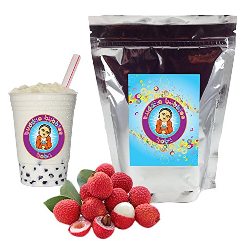 Lychee Boba / Bubble Tea Drink Mix Powder By Buddha Bubbles Boba 10 Ounces (283 Grams)