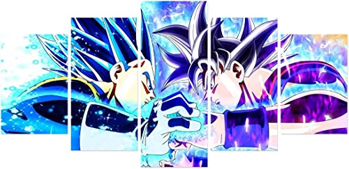 Hunbeauty art Póster de Dragon Ball Z y Super de Saiyan Goku impreso en lienzo de anime para pared,...