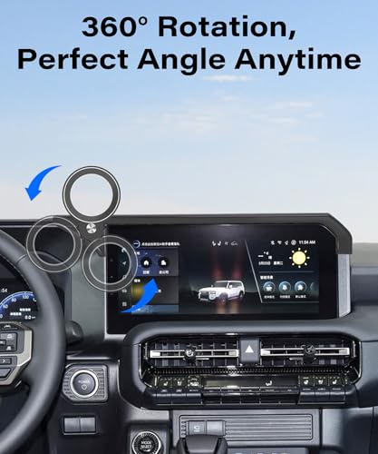 Image of Car Phone Holder for 2024 2025 2026 Toyota Land Cruiser LC250 Accessories | 8 /12.3-inch Screen Clip-On MagSafe Strong Magnetic Cell Phone Mount, 360 Rotatable Hands-Free Holder,Not Block Air Vents
