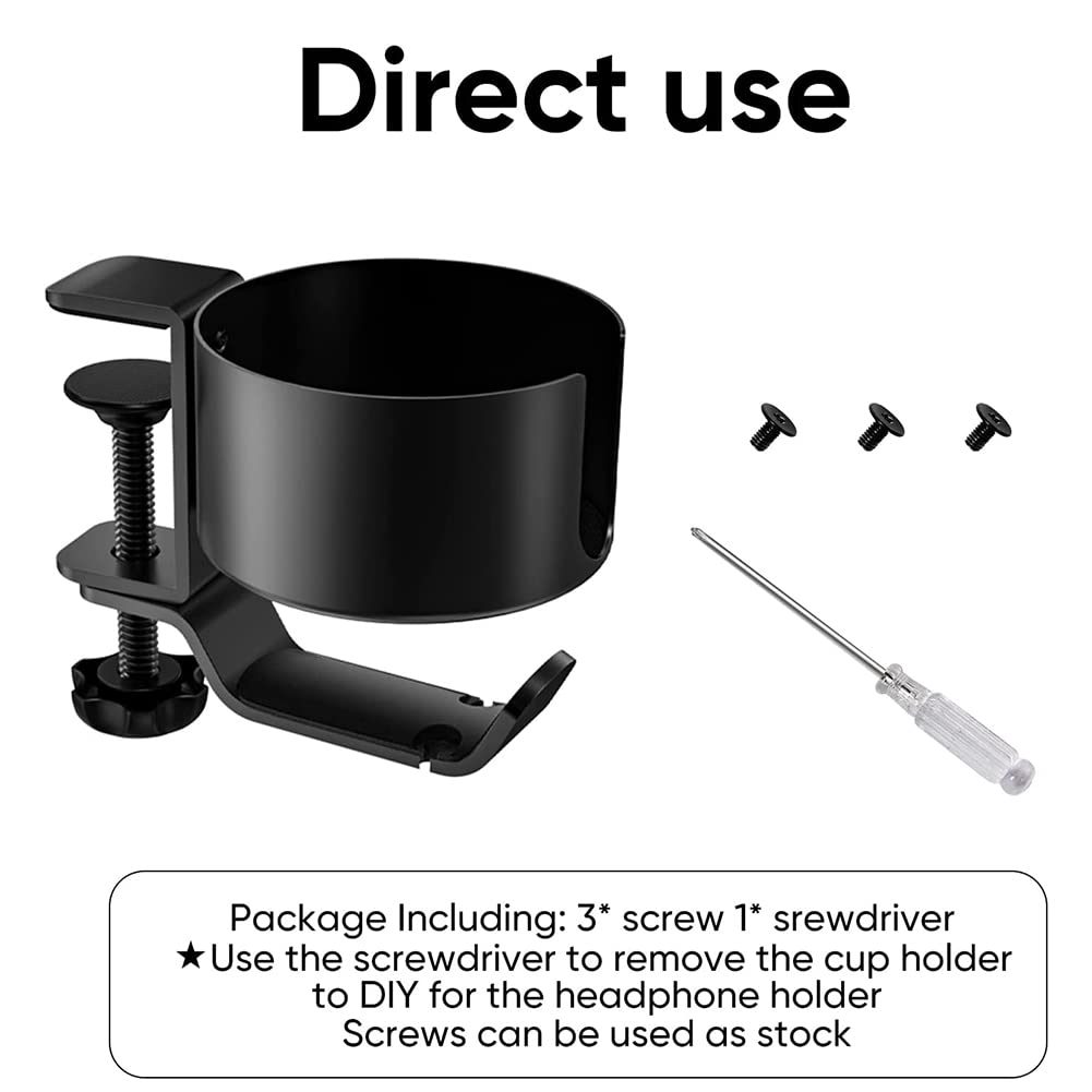 Portabicchieri per scrivania, portabottiglie da scrivania, supporto per tazza con clip per tavolo da lavoro, sedia da lavoro, lato scrivania per