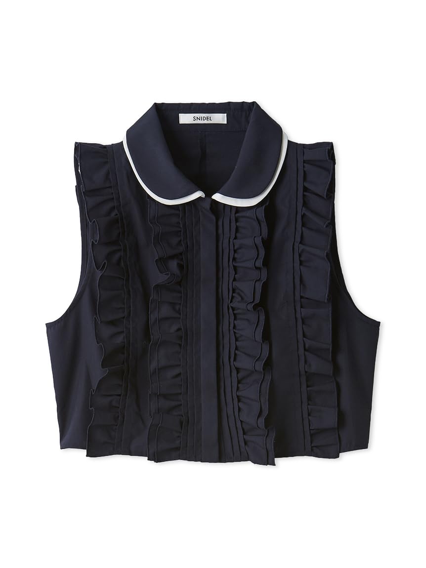 Amazon | [スナイデル] ノースリクロップドフリルシャツ  