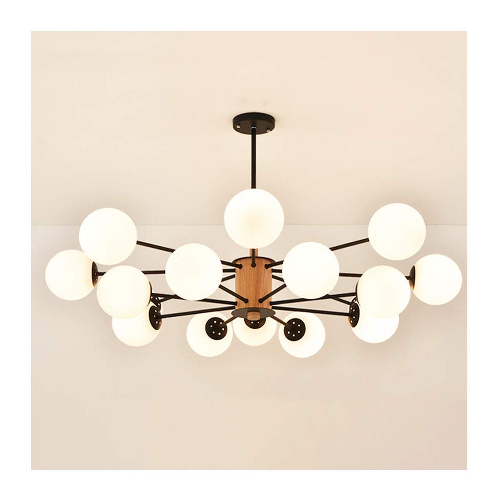 SXECAEPS Modern creative chandelier Nordic Solid Wood Living Room Ceiling Light Bedroom Restaurant Molecular Lamp Simple Modern Light/16 Headsthreecolor