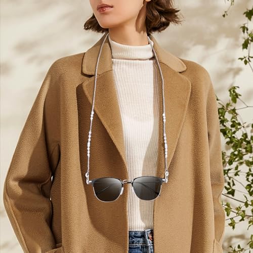 Image of BILIONE Heart Acrylic Beaded Eyeglass Chains for Women and Men, Eye Glasses Strap Around Neck