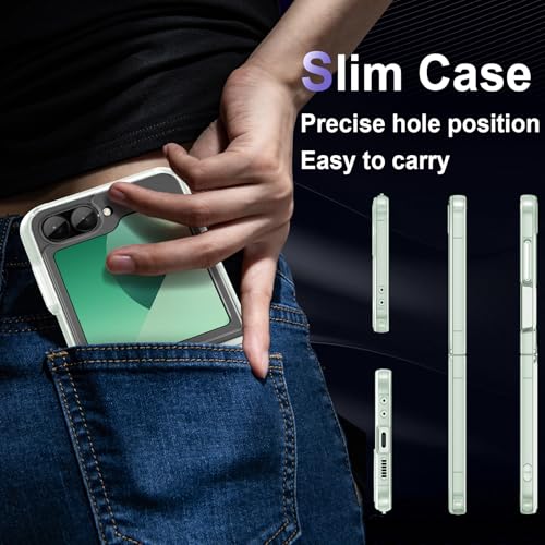 Image of Case for Samsung Galaxy Z Flip 6, Military Grade Drop Protection Clear Phone Case, Yellowing Resistant, Anti-Scratch Hard PC Back, Shockproof Hard Ultra-Thin Protective Cover, Transparent