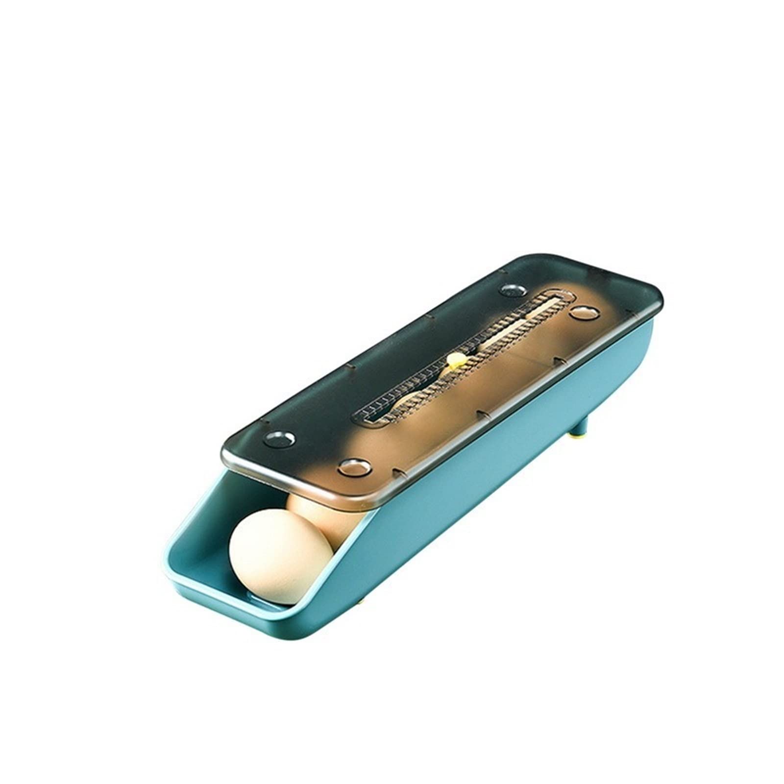 Eierablage aus Kunststoff, Eier-Aufbewahrungsbox for Kühlschrank, stapelbar, mit Deckel, Blau, 33 x 9,2 7,5 cm