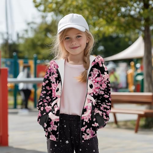 WELLFLYHOM Fleece Lining Girls Hoodie Zipper 6-16 Graphic Sweatshirt Long Sleeve Sweater with Pocket Full Zip Kids Tops2