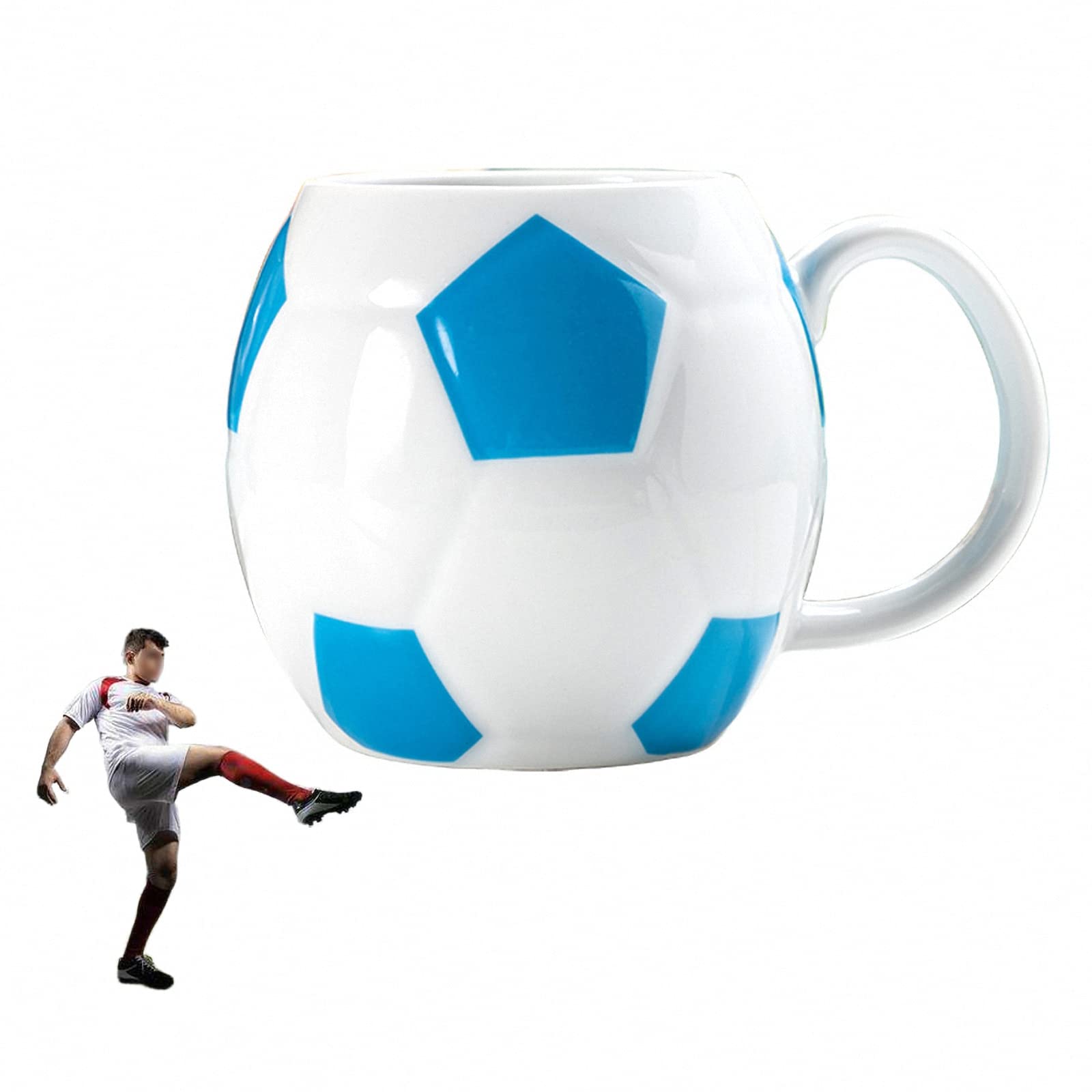 Tazza Acqua da Calcio in Ceramica con Manico, Tazza di Birra Personalizzata per Tifosi di Calcio, Tazza per Bevande da Ufficio/casa, Regalo per Amici, Famiglia e Bambini