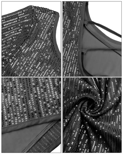 Image of Women Sparkle Sequins Mini Dress Sexy Tie Back Bodycon Dress Long Sleeve Shiny Evening Dresses Night Out Party Outfits