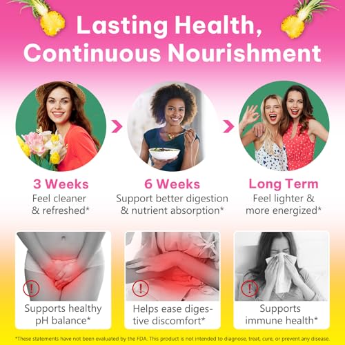 Image of 2 Pack Vaginal Probiotics Gummies for Feminine PH Balance, Vaginal Hydrating, Promoting Vaginal Flora Health, Fresh Odor with Prebiotics & Lactobacillus Probiotic, Hawaiian Pineapple, Plant Based