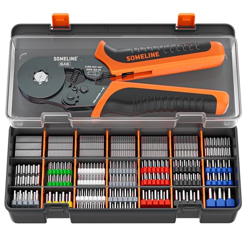 Someline - Juego de pinzas para crimpar para electricistas (21 tipos de virolas, Hexagonale Crimper...