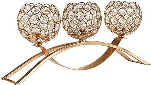 Modern Gold Crystal Glass Candelabra Candelabra / 3 Arm Candelabra for Centerpieces Christmas Decorations Modern Design Centerpiece Silver (Gold)