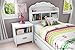 South Shore Tiara Wood Twin Bookcase Storage Bed in Pure White