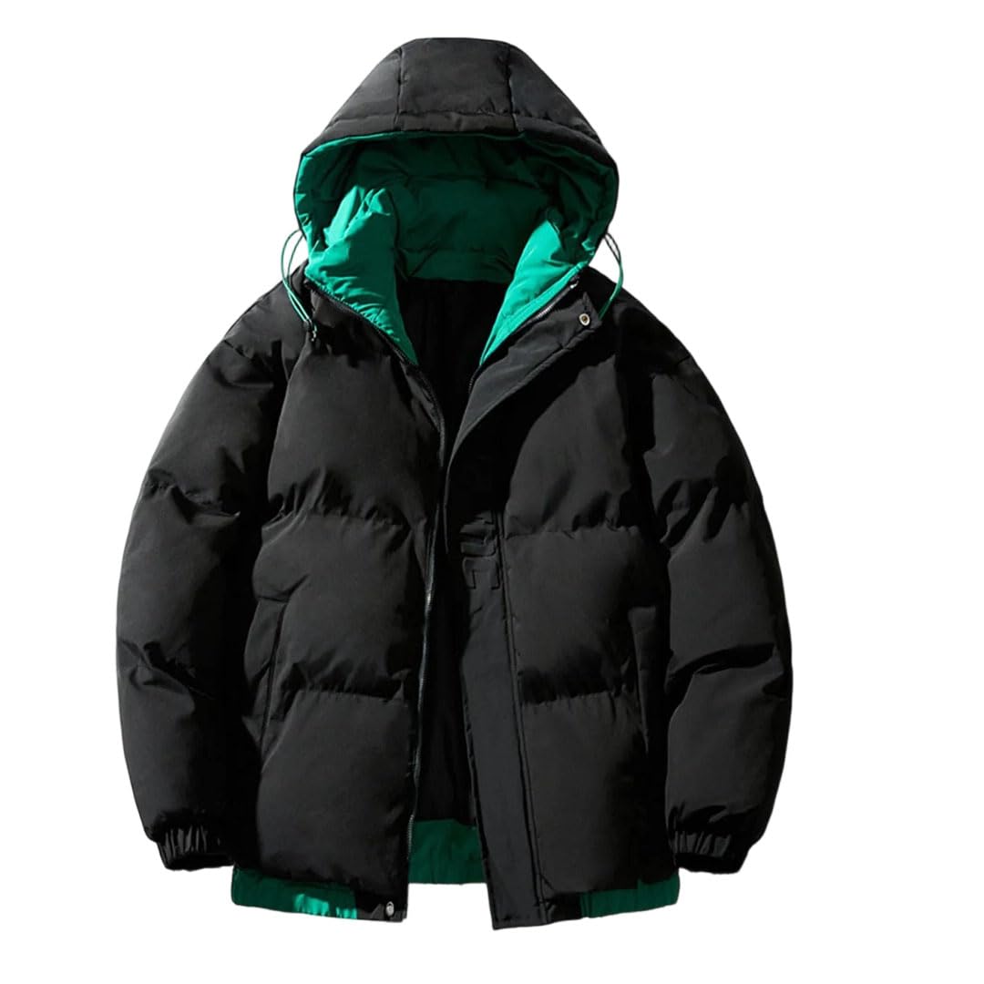Veste à capuche décontractée homme manteau ski chaud épais d'hiver