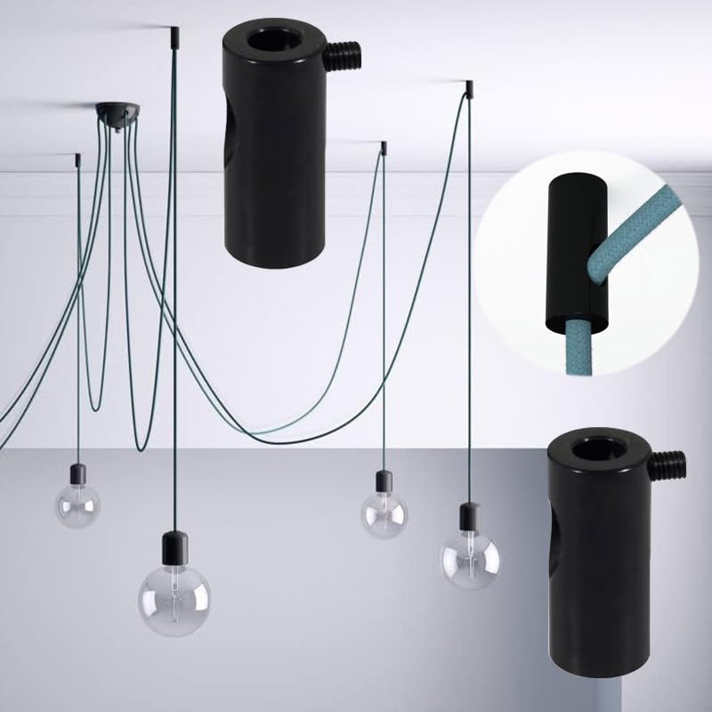 Image of 4 Pack Swag Hook Black Swag Pendant Hook Ceiling Hooks String Lights Anchor for Plug in Pendant Light Hanging Lights Spider Lamp Chandelier Lights Fixture Led Patio Lights Boho Hanging Lamp