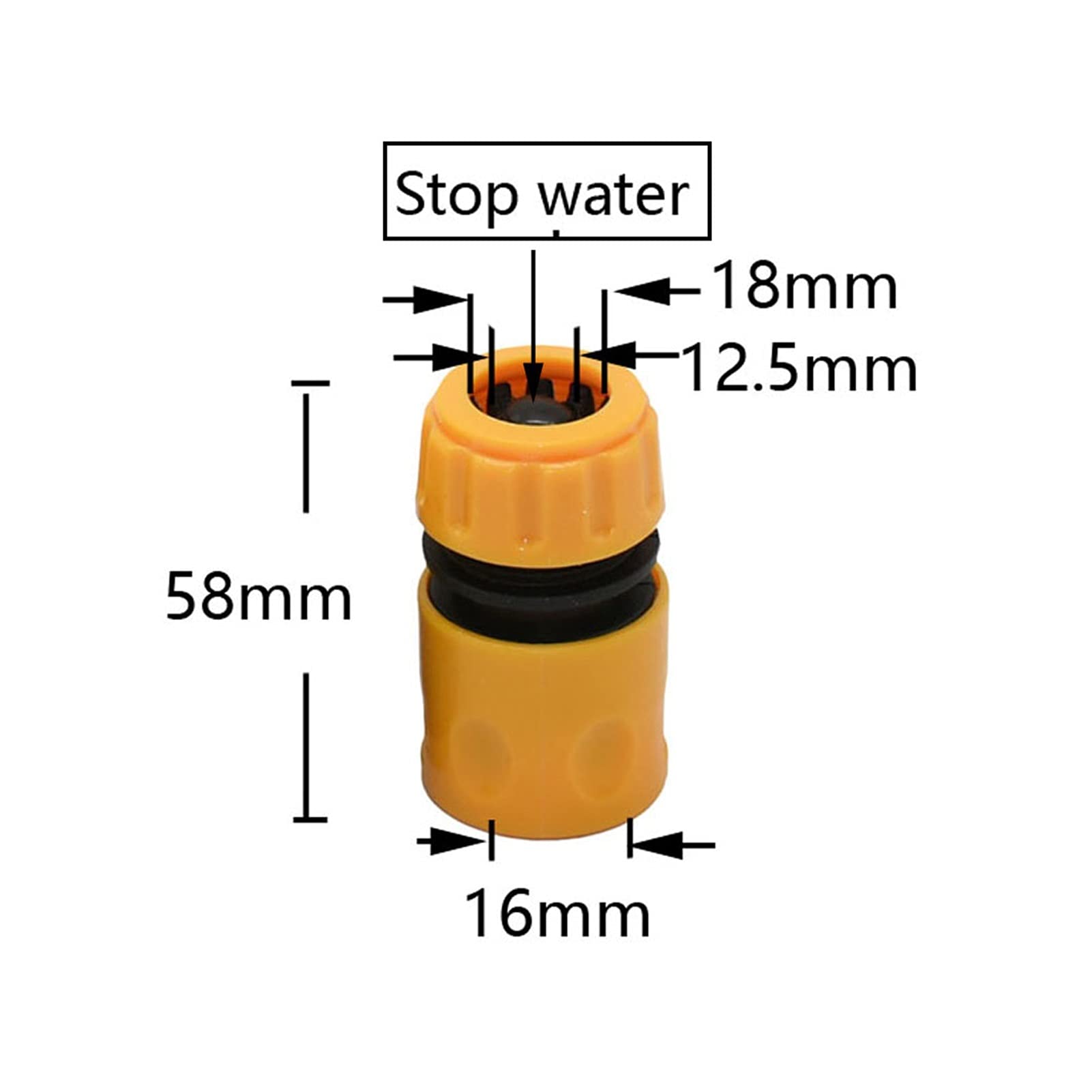 Adaptador de Conector de Utilidad Adaptador de Conector de Manguera 25 Piezas 16 Mm 20 Mm Conector Rápido de Manguera de Jardín Conector de Parada Deua de 1/2 3/4 "Accesorios de Tubería de Riego para