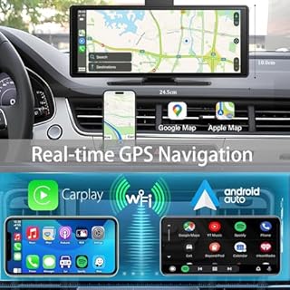10.26" Wireless Carplay Screen 360 Rotation 4K Dash Cam Carplay & Android Auto Car Stereo Car Audio Receivers with 1080p Backup Camera GPS Navigation/Mirror Link/Voice Control/Siri