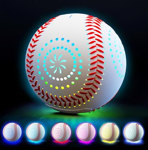 ZACEAC LED Rechargeable Baseball with 9 Lighting Modes Glow in The Dark Baseballs Baseball Gifts for Boys 6 7 8 9 10 11 12 Years Old Sport Games for Kids Indoor Outdoor Toys for Kids
