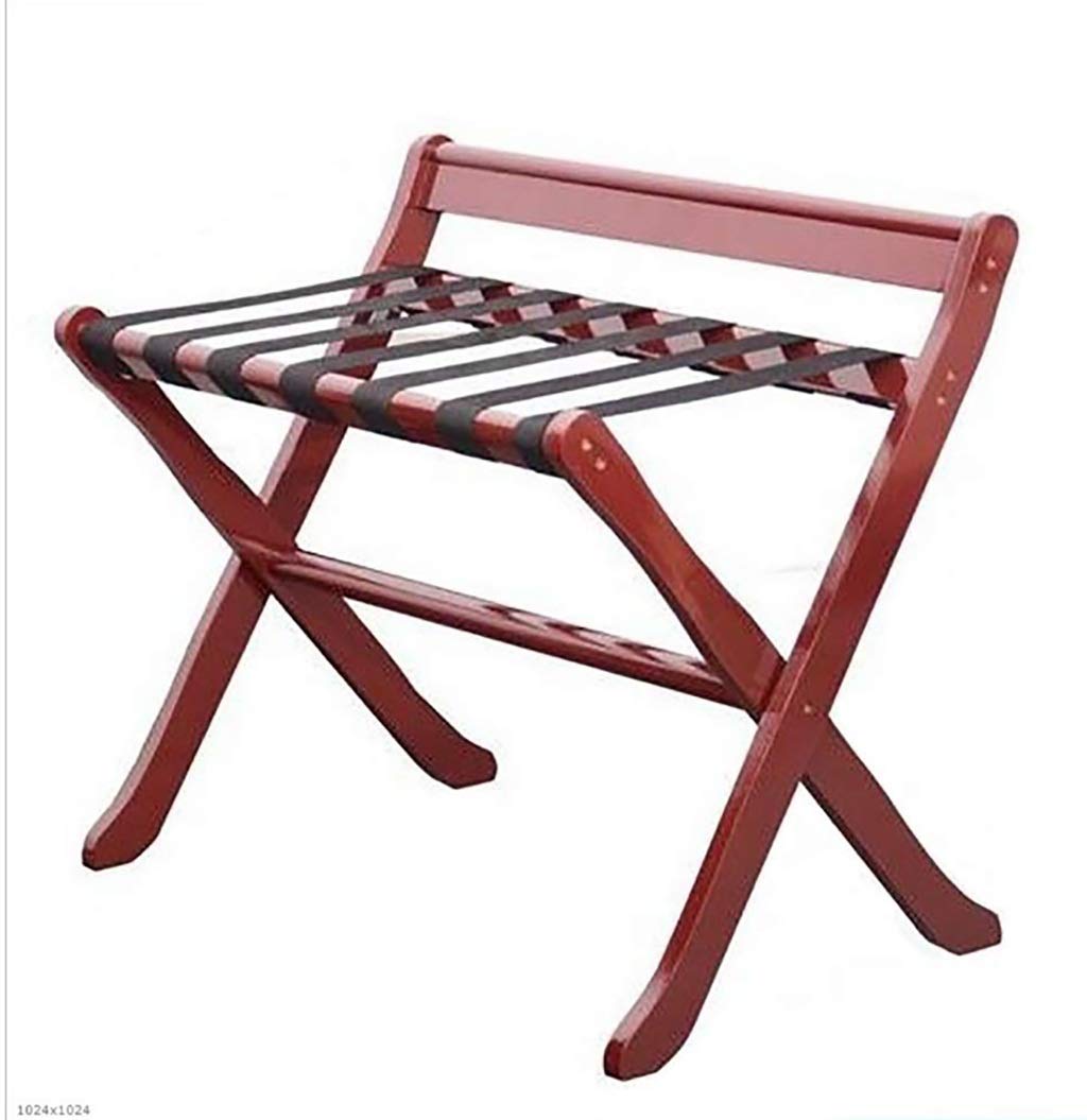 Porte-bagages à main pliable étagère de rangement bois au sol