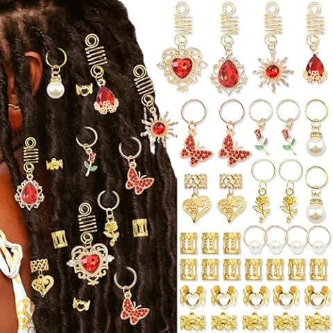 VENOFEN 38PCS Red Hair Jewelry Accessories Cover