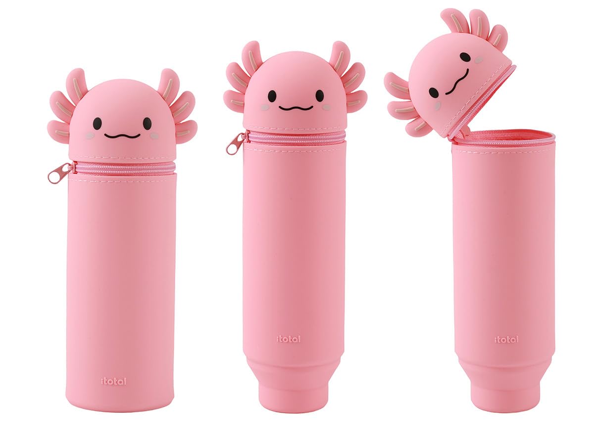 I-TOTAL® - Soft Silicone Pencil Case for School - Extendable with Animal Shaped Shape, Beauty Case (AXOLUTELY) — image 1