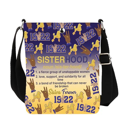 VAMSII SIGRho Sorority Inspired Gift for Women 1922 Poodles Sorority Crossbody Bag Sorority belongings Gift