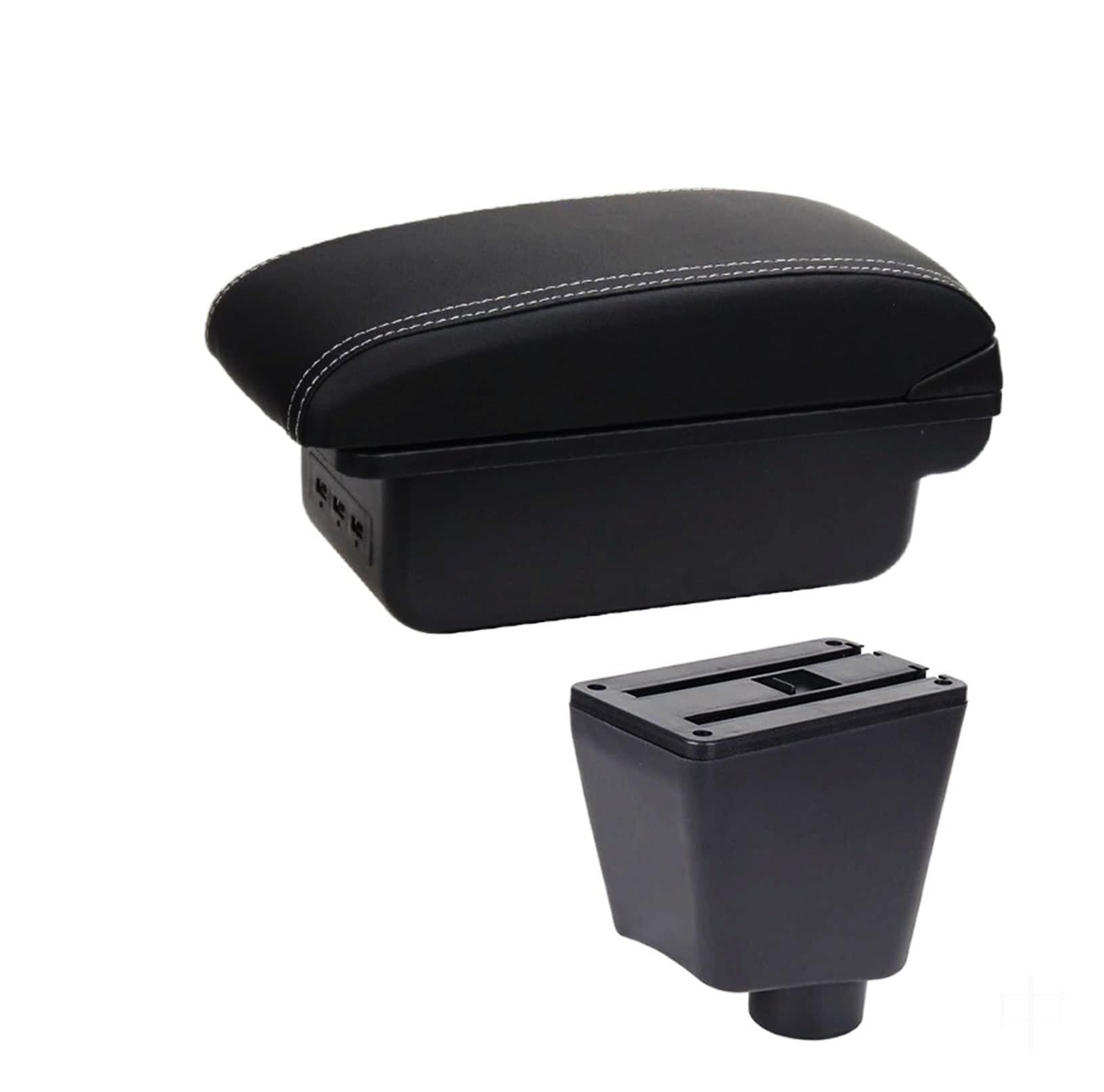 GTDTKGANAK Storage Box For Captur For Clio III IV Armrest For Box with Dual Layer USB Charging Storage(B3 3usb)
