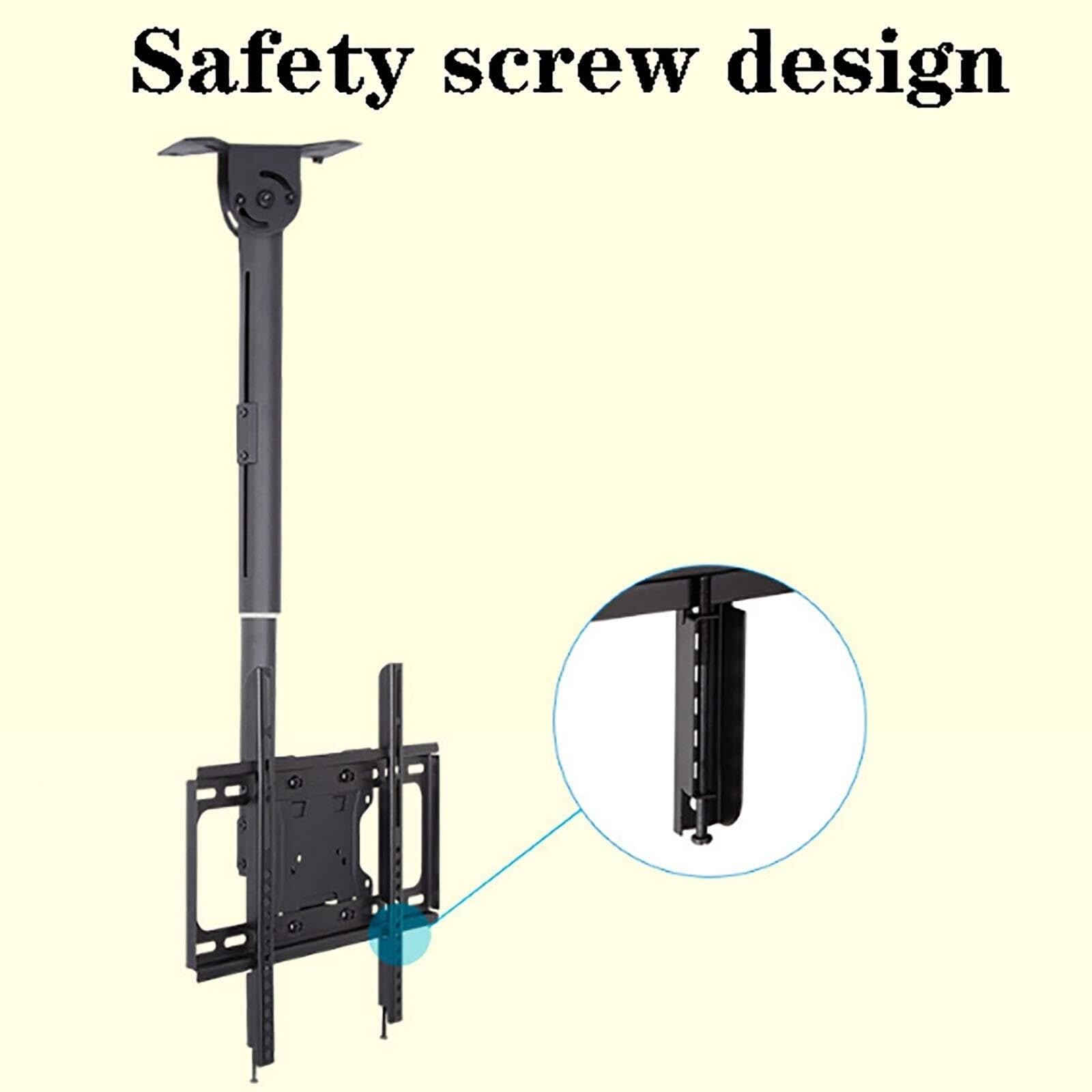Generico Supporto TV Regolabile per impieghi gravosi per Monitor LCD da 32-65" - Staffa Girevole e inclinabile per Installazione a Parete e a soffitto - Perfetto per l'uso in Home Theater e in uffici