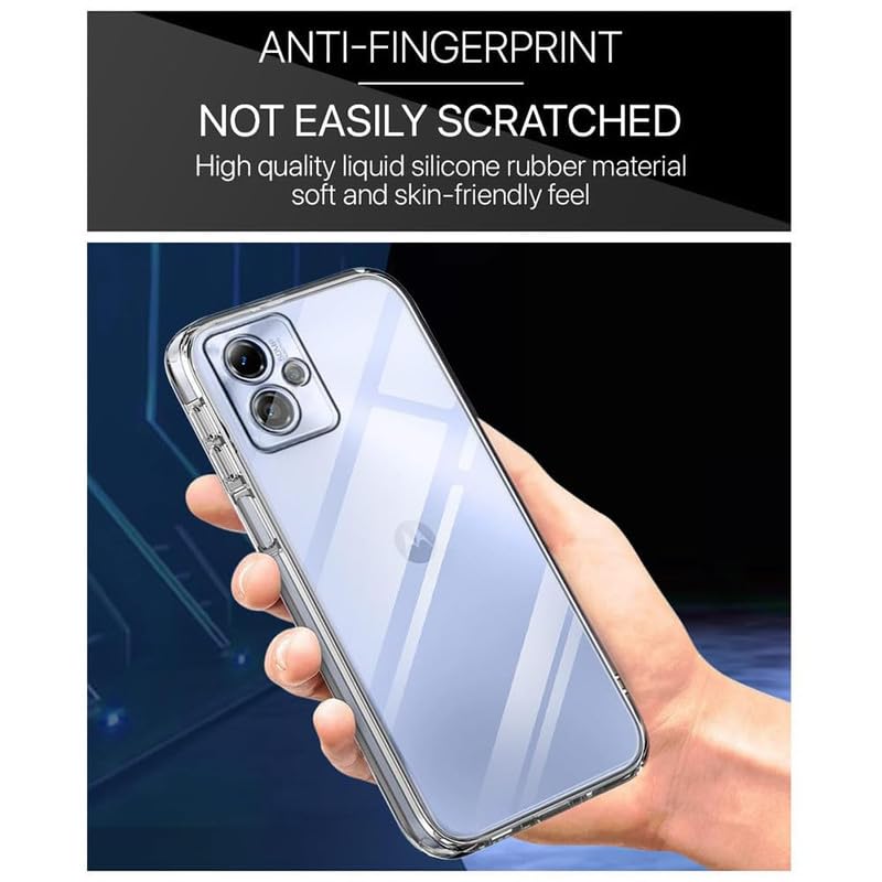 Image of Case Creation New Moto G14 Premium Imported 0.3mm Crystal Clear Totu Silicone Transparent Flexible Soft Corner Protection with TPU Slim Back Case Color Variation Cover for S23