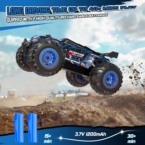 Remote Control Car, 1:18, All-Terrain Remote Control Truck with Headlight and Bodylight, 2WD, 20KM/H, PVC Shell, 2.4GHz, Rechargeable, Sturdy, Two Speed Control, Rc Cars for Kids, Beginner - Image 5