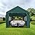 ADVANCE OUTDOOR 12x20 ft Heavy Duty Adjustable Carport with 6 Roll-up Ventilated Windows & Removable Sidewalls Car Canopy Garage Boat Shelter Party Tent, Peak Height from 9.5ft to 11ft, Green