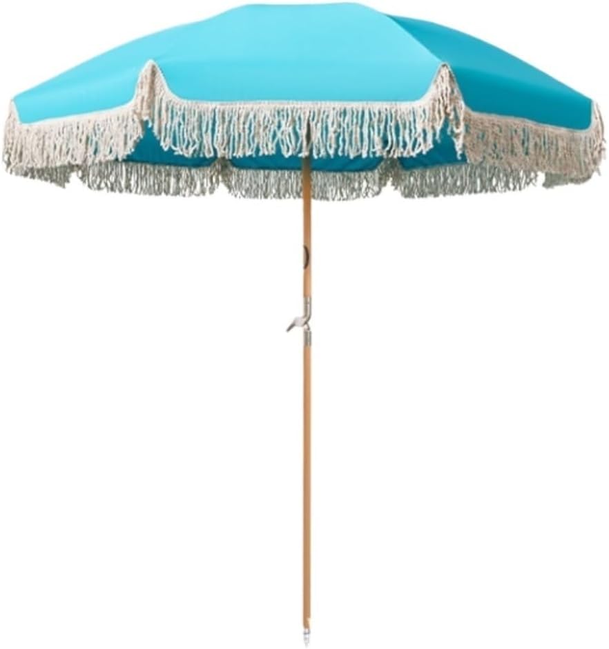 Outdoor Parasol 6.5FT Beach Umbrella Tilt Sunshade Height Adjustable Outdoor Umbrella Market Patio Yard Crank Deck Patio Umbrella Patio Garden Umbrella(C-200cm)