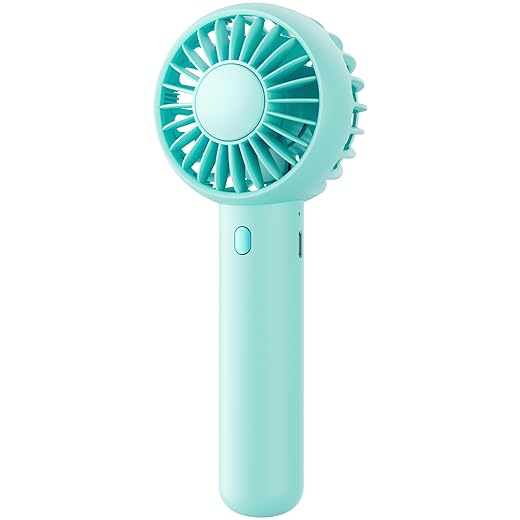 Gaiatop Mini Portable Fan, Small and Powerful, Cute Design 3 Speed Personal Handheld fan and Desktop with Base, Lightweight USB Rechargeable for Travel Lash Makeup Girl Women Summer Gift Green