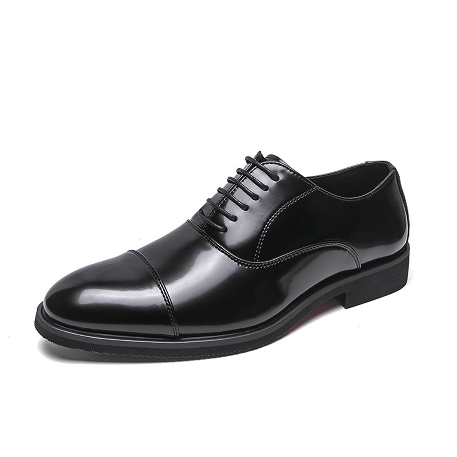 Suola Rossa Stile Britannico Scarpe da Lavoro da Uomo Oxford | Allacciate Primavera/Estate Scarpe Eleganti In Pelle Verniciata Lucida Da Lavoro E Da Cerimonia