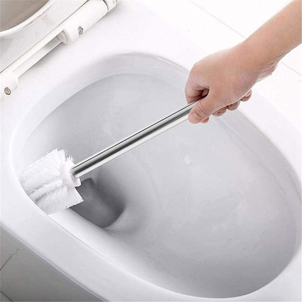 WC-Bürste aus Kunststoff, mit Saugnapf-Werkzeug, Edelstahl, langer Griff, Toilettenbürste