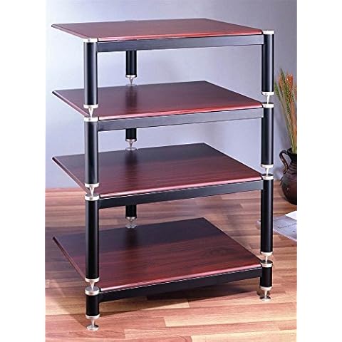 VTI BL Series 4-Shelf Audio Rack-Gold/Black/Cherry Cover