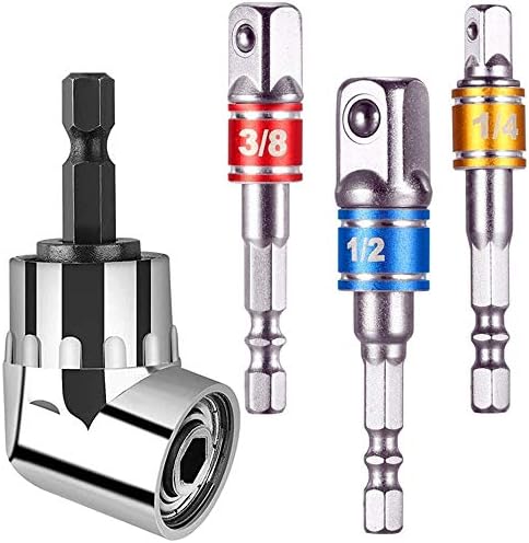 1/4" 3/8" 1/2" Impact Grade Driver Sockets Adapter Extension Set Drill ...