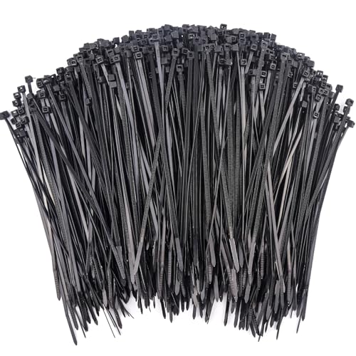 Image of 1000 Pcs Black Zip Ties, 3 Inch Small Self-Locking Nylon Cable Ties, Premium Thin Plastic Wraps Wire Ties for Indoor and Outdoor (Black)