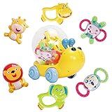 【Brillante multicolor】Un mejor regalo para bebés de 6 meses que le gustaría coger juguetes coloridos. Escucha que arruga el desarrollo de bebés interesantes.