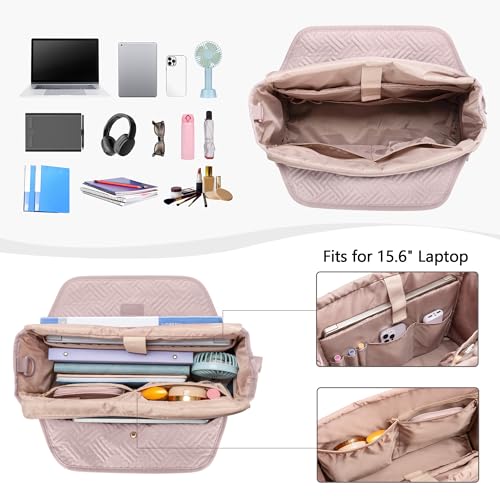 Fasrom Laptop Tote Bag for Women, 15.6 Inch Work Purse with Pockets, Professional Shoulder Bag for Office & Travel2