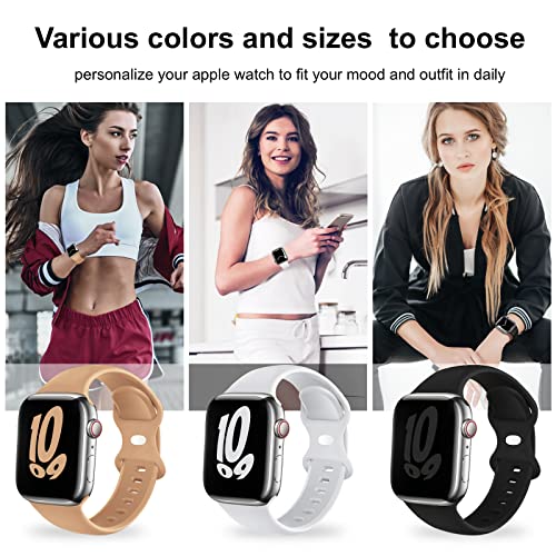 Image of (6 Packs) Sport Bands Compatible with Apple Watch Band 38mm 40mm 41mm 42mm 44mm 45mm 46mm 49mm Silicone iWatch Band Ultra 3 2 1 SE Series 11 10 9 8 7 6 5 4 3 2 1 Women Men