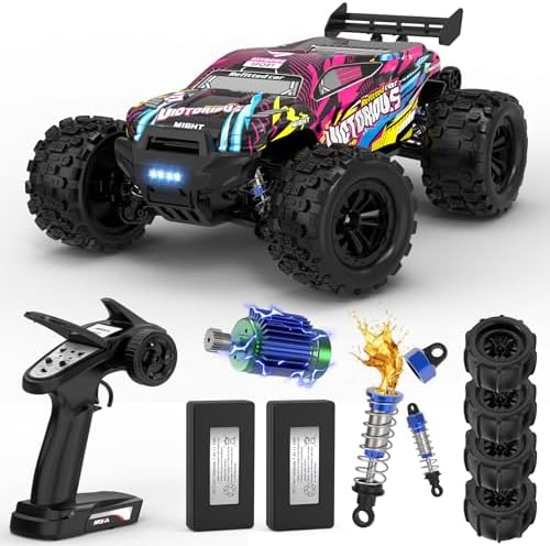 1:16 4WD Brushless rc Cars, 70+KM/H(Peak) High Speed ​​Remote Car, RC Trucks 4X4 Offroad with 3000mAh Batteries, Boys RC Truggy Toys are Christmas and Birthday Gifts for Youth Aged 14+