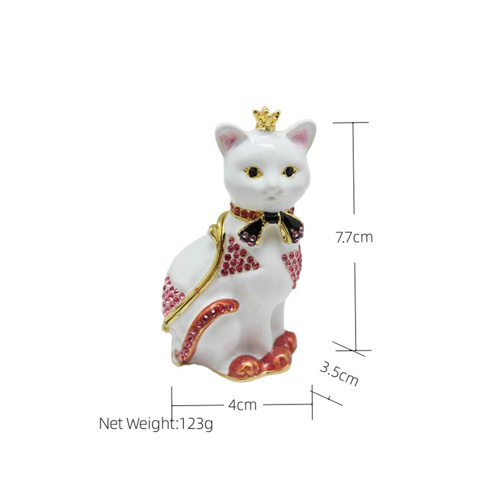 Amazon.co.jp: エナメル合金クラフト小物ボックスメタルクラウン猫