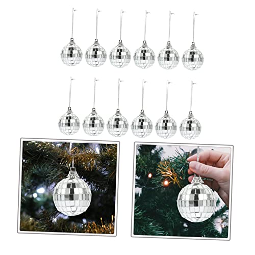 12 piezas de bolas espejadas reflectantes para decoración navideña, fiestas, bodas y eventos de baile miniatura 3