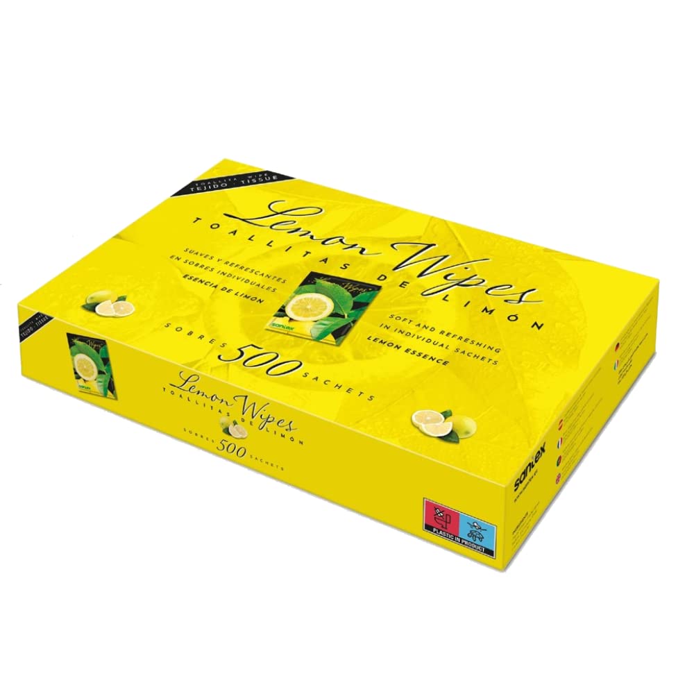 Toallitas Lemon Wipes | Fabricadas en tejido sin tejer | Superficie suave microperforada, no se rompen y no dejan residuos | Pack de 500 unidades