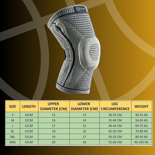 Overcmr Knee Support for Men Gym, Grey, 2 Pack Grey - Pack of 2 - Image 5