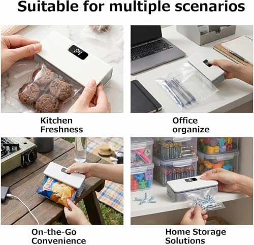 Mini Magnetic Bag Sealer Rechargeable Heat Sealer Cutter with LED Display thumbnail 10