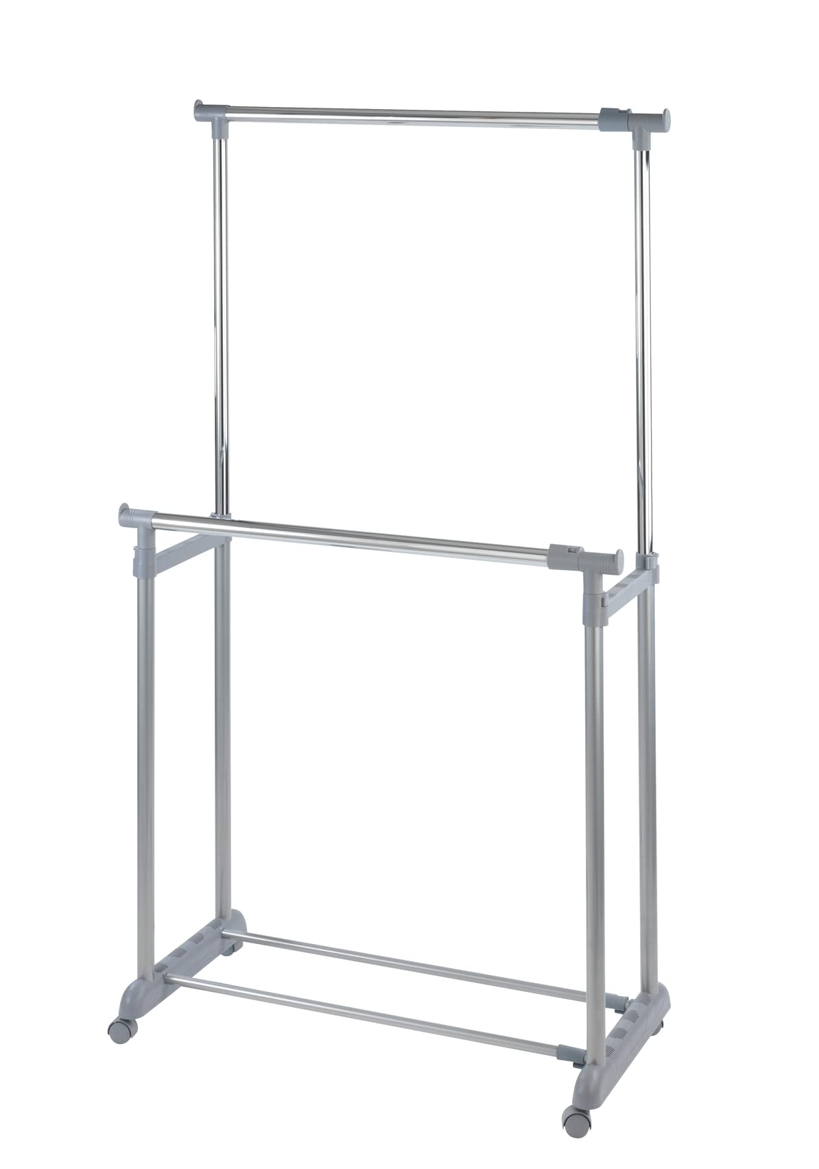 WENKO Perchero Twin Bars - regulable en altura, Metal cromado, 95-163 x 98-168 x 44 cm, Cromo