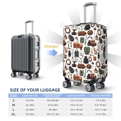Luggage Cover Protector - Horse Riding Equipment Print Suitcase Covers for Luggage Fit 25-28 Inch Suitcase2