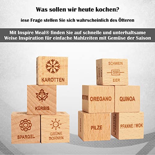 Inspire Meal® Engraved Wooden Cubes for Inspiration in the Kitchen Ideal for Batch Cooking Recipes for Your Personal Cookbook Gourmet Gift Kitchen Gift Meal with Friends - Image 2